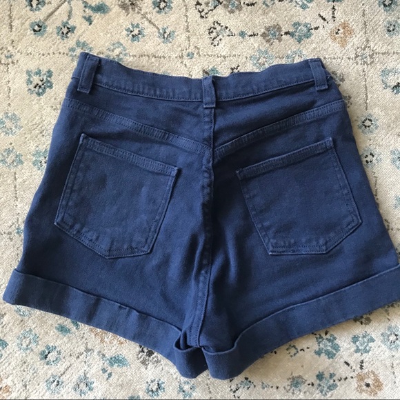 American Apparel High Waisted Denim Blue Shorts - Picture 2 of 3